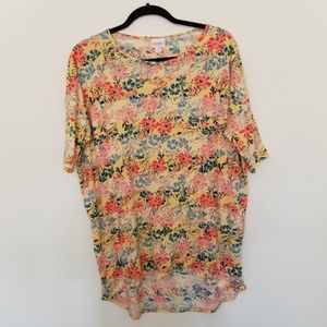 LuLaRoe Irma Tunic Hi-Lo Top Floral Print